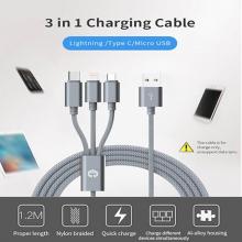 Cable sạc 3 trong 1 MarsCable Lightning / Micro USB / Type C hàng chính hãng Singapor