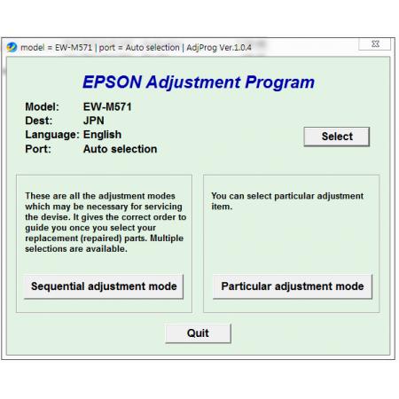 Phần mềm RESET Máy in Epson EW-M571TW Vĩnh Viễn