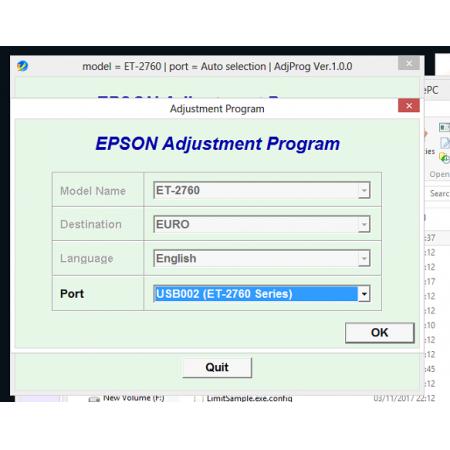 Reset Epson ET-2760 Adjustment Program