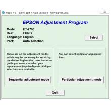 Phần mềm reset Epson ET-2750 Adjustment Program