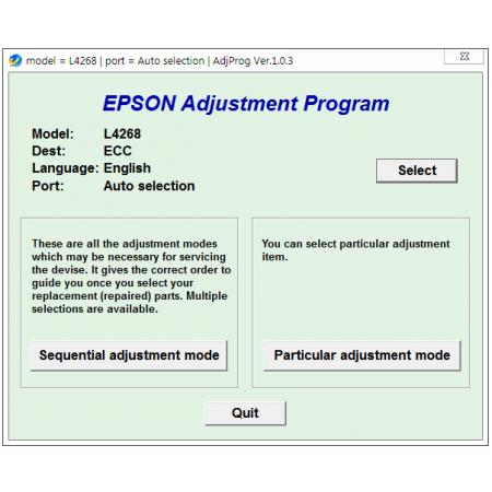 Phần mềm reset Epson L4268 Adjustment Program