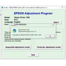 Key reset máy in epson SP 1390 Vĩnh Viễn