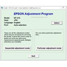 Reset Epson EP-315 Adjustment Program