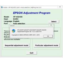Epson XP-235, XP-235A, XP-332, XP-332A, XP-335, XP-432, XP-435 Adjustment Program Resetter