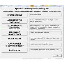 Phần mềm reset Epson SC-F2000 Service Adjustment Program