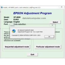 Epson XP-8600, XP-8605, XP-8606 Adjustment Program