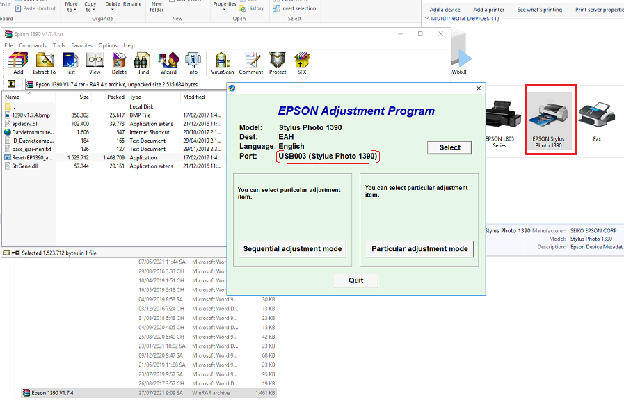 Adjustment Program Epson 1390 Resetter